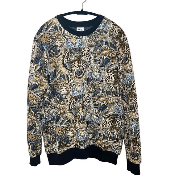 Zara Men's - Tiger Jacquard Quilted Sweater - Excellent! - Picture 1 of 16